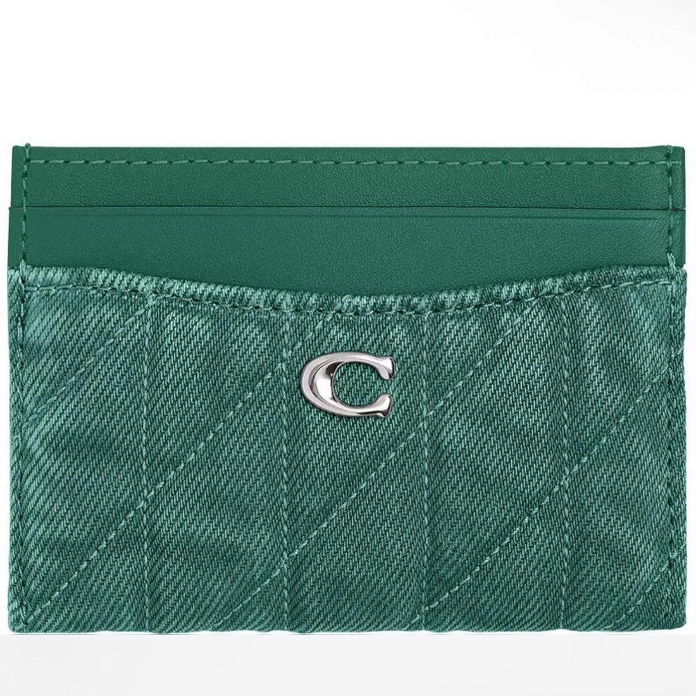 Coach Essential Denim Quilted Card Case